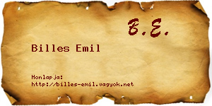 Billes Emil névjegykártya